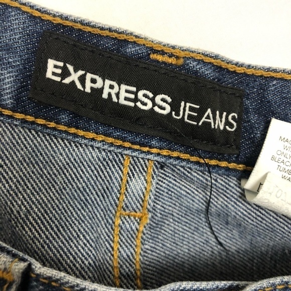 Vintage Y2K Express Bleus Blue Jeans Juniors Size 9/10 Straight - Picture 3 of 14